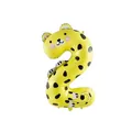 Cute yellow leopard print number 2 aluminum foil balloon for kids birthday party decoration - Number 2 (Leopard Shape) / 40 Inch