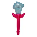 Elegant rose flower shaped foil balloon in blue and magenta for Mother's Day gift decoration - Single Rose Style - Blue