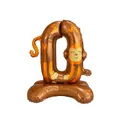 Standing monkey-themed number 0 foil balloon for jungle forest birthday party decor - Number 0 (Monkey Shape) / Standing Style