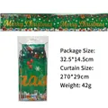 Green Merry Christmas foil fringe tinsel curtain banner for festive holiday party decoration - Christmas Theme (Green)