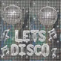 Silver LET'S DISCO foil balloon set with mirror disco balls and laser fringe curtain - Disco Party Decoration Set (Set 6)