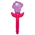 Purple rose shaped foil balloon with pink stem SKU variant for festive floral decor - Single Rose Style - Purple