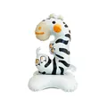 Standing zebra number 3 foil balloon for jungle theme birthday party decorations - Number 3 (Zebra Shape) / Standing Style