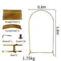 Gold metal wedding arch stand kit with assembly hardware dimensions 0.8m x 1.8m - Moon Arch 0.8x1.8m (Flat Screw)