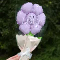Purple flower-shaped smile balloon bouquet with white lace bow for gift decoration - Sunflower Bouquet Style - Purple
