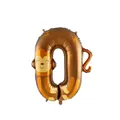 Brown monkey-shaped foil balloon in number 0 design for jungle themed parties - Number 0 (Monkey Shape) / 40 Inch