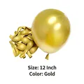 12-inch thick metallic golden latex balloon for birthday party and wedding decoration - 50 Pieces / Gold / 12 Inch