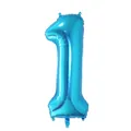 Großer 32 Zoll metallic blauer Folienballon Nummer 1 für Geburtstags und Party Deko - 40 Zoll Blau Nummer 1