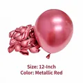 Premium 12-Zoll Metallic-Rot Latex-Ballon für Geburtstagsfeier und Hochzeitsdekoration - 50 Stück / Metallic Rot / 12 Zoll