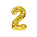 Large 40 inch gold foil balloon in number 2 shape for birthday party decorations - Number 2 (Slim Version) / 40 Inch / Gold