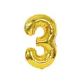 Large 40-inch golden number 3 foil balloon for birthday party and anniversary decor - Number 3 (Slim Version) / 40 Inch / Gold