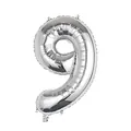 Large 32-inch silver foil balloon in the shape of number 9 for party celebration - Number 9 Style / 32 inch / Silver