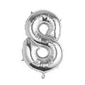 Grand ballon chiffre 8 en aluminium argenté 32 pouces pour anniversaires et mariages - Style Numéro 8 / 32 pouces / Argent