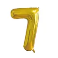 Grand ballon en aluminium doré de 32 pouces en forme de chiffre 7 pour anniversaire - Style Numéro 7 / 32 pouces / Or