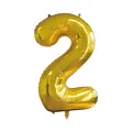 Grand ballon chiffre 2 en feuille d'or 32 pouces pour fête et mariage déco - Style Numéro 2 / 32 pouces / Or