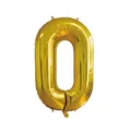 Grand ballon chiffre 0 en aluminium doré 32 pouces pour décoration de fête - Style Numéro 0 / 32 pouces / Or