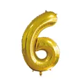 Grand ballon chiffre 6 en feuille d'or métallique de 32 pouces pour décoration de fête - Style Chiffre 6 (Version Mince) / 32 pouces / Or