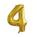Grand ballon numéro 4 en feuille d'or de 32 pouces pour décoration de fête et mariage - Style Chiffre 4 (Version Mince) / 32 pouces / Or