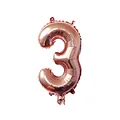 Grand ballon chiffre 3 en aluminium or rose 32 pouces pour décoration d'anniversaire - Style Mince Chiffre 3 / 32 pouces / Or rose