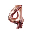 Ballon en aluminium rose doré numéro 4, taille 32 pouces pour décoration de fête. - Style Mince Chiffre 4 / 32 pouces / Or rose