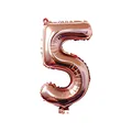 Ballon chiffre 5 en aluminium or rose de 32 pouces pour décorations d'anniversaires - Style Mince Chiffre 5 / 32 pouces / Or rose