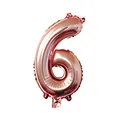 Élégant ballon chiffre 6 en aluminium or rose 32 pouces pour fêtes d'anniversaire - Style Mince Chiffre 6 / 32 pouces / Or rose