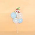 Close-up of Christmas snowman foil balloon set with snowflake latex balloons and stand - Mini Christmas Jumping Snowman Table Float