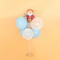 Desktop Christmas balloon stand featuring Santa foil and snowflake latex balloons - Mini Gift Santa Table Float