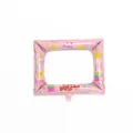 Pink inflatable foil photo frame balloon with Happy Birthday theme for party photo props. - Pink Birthday Photo Frame