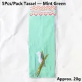 Mint green DIY tissue paper tassel garland kit for birthday and wedding party decor - 5 Pieces / Teal Blue