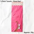Rose red tissue paper tassel garland pack of 5 pieces for birthday party decor - 5 Pieces / Rose Red