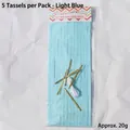 Light blue DIY tissue paper tassel garland set, 5 pieces per pack, 20g for party decor - 5 Pieces / Light Blue