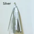 Shiny silver metallic paper tassel decoration for birthday party and wedding event. - 5 Pieces / Silver