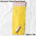 Yellow tissue paper tassel garland set, 5 pieces per pack for DIY party decoration - 5 Pieces / Yellow