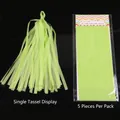 Grass green DIY tissue paper tassel garland, set of 5 pieces for birthday party decoration - 5 Pieces / Green