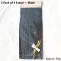 Black tissue paper tassel garland, 5 pieces per pack, approx 20g party decor - 5 Pieces / Black