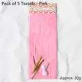 Pack of 5 pink tissue paper tassel garland for birthday and wedding DIY decoration - 5 Pieces / Pink