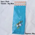 Pack of 5 sky blue DIY tissue paper tassel garland for birthday and wedding party decorations - 5 Pieces / Sky Blue