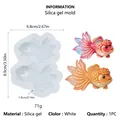 Dettaglio stampo in silicone a forma di pesce rosso 3D con dimensioni e specifiche - Stile Pesce Rosso A