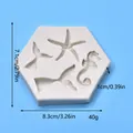 Ocean theme silicone mold for DIY crafts with 8.3x7.1x1cm dimensions and 40g weight. - Hexagonal Marine Style (807-1#)