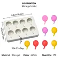 8-cavity balloon-shaped white silica gel mold for DIY fondant chocolate and resin crafts - 8-Cavity Balloon Style (33#-25)