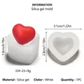 Detailed dimensions and specifications of heart shaped silica gel mold for DIY crafts - Heart Shaped Mold (33#-23)