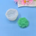 Detailed macro view of floral silicone mold for DIY candle and soap making crafts - Rose (1096-1) / White