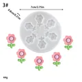 Detailed view of DIY flower silicone mold with 2.75 inch diameter measurements for cake - Sunflower Style (3) / 7cmx0.8cm
