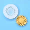 Detail of sunflower silicone mold for DIY candles and soaps with finished craft - Sunflower Style (2393) / White