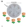 Silicone tulip flower fondant mold for DIY cake and chocolate decorating size 6.7cm - Tulip Style (1) / 6.7cmx0.9cm