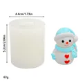 Vista dettagliata dello stampo in silicone pupazzo di neve 3D, 4,4x5,2 cm, peso 62g - Borsa Pupazzo di Neve con Cuore