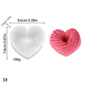 Detailed view of heart spiral silicone mold with dimensions 8.6cm by 7.8cm by 3.5cm - Spiral Heart Style (3#)