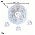 Vista detallada del molde silicona flor para decoración pasteles, 8,2 cm y 1,2 cm grosor - Estilo 4 Ocho Agujeros Floral