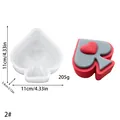 Detail of spade A silicone cake mold with dimensions and 205g weight specification - Ace of Spades Heart Style (2#)